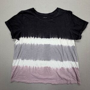 Torrid Women T-Shirt Relaxed Fit Black White Purple Tie Dye Cotton Size‎ 1